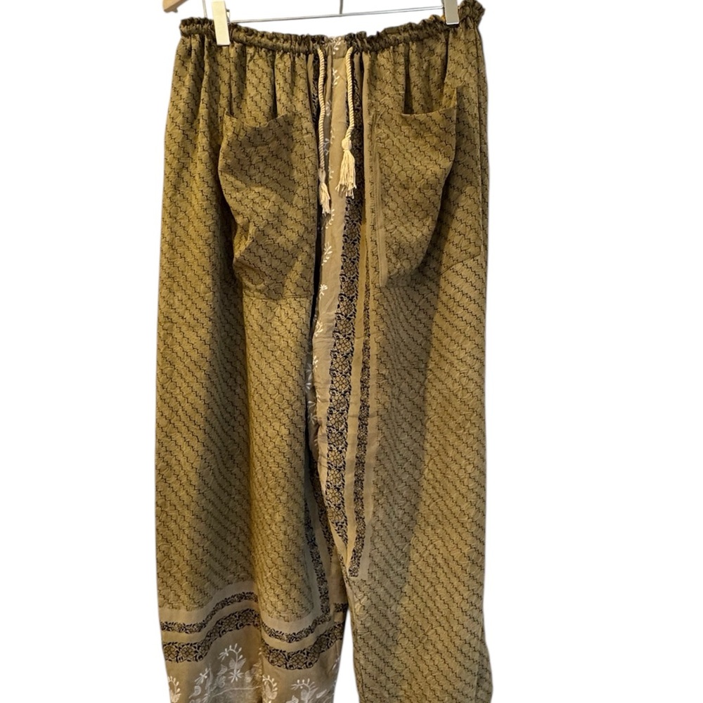 Kantha Bae Upcycled Vintage Sari Silk Duality Reversible Joggers, Free Size